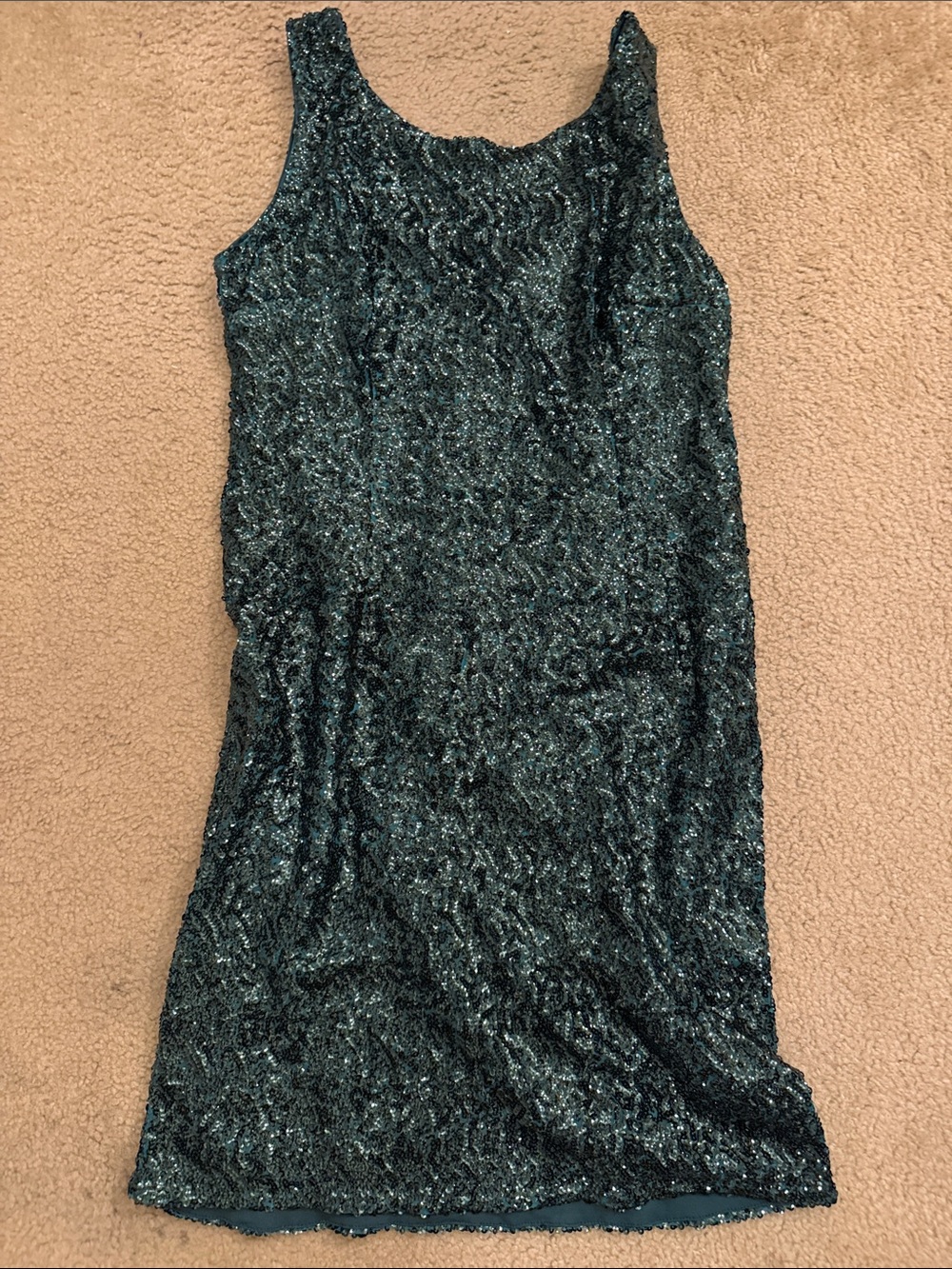 SD Collection Dark Green Sequin Midi Dress
